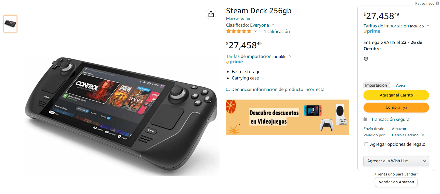 Steam Deck precio